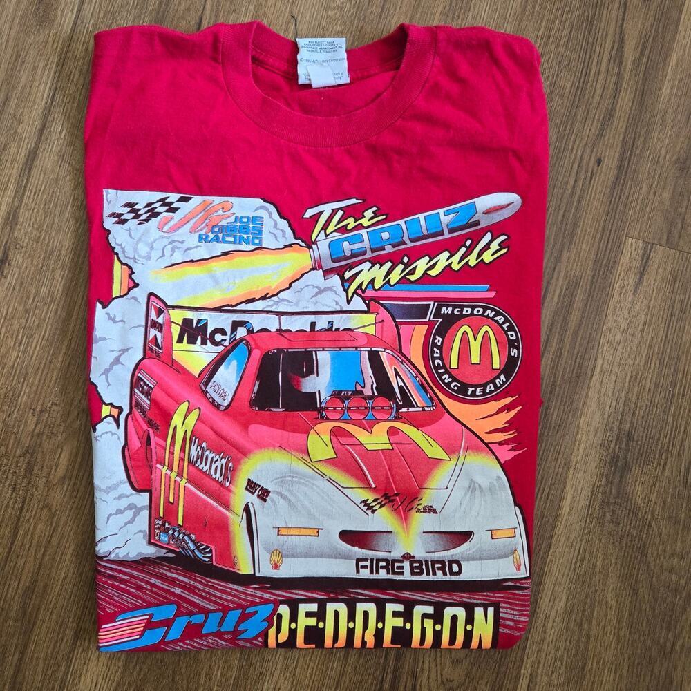 NHRA Rare Vintage Cruz Pedergon McDonald's Firebird Funny Car Size XL Kudzu Tee